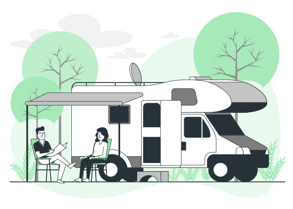 Camping with a caravan